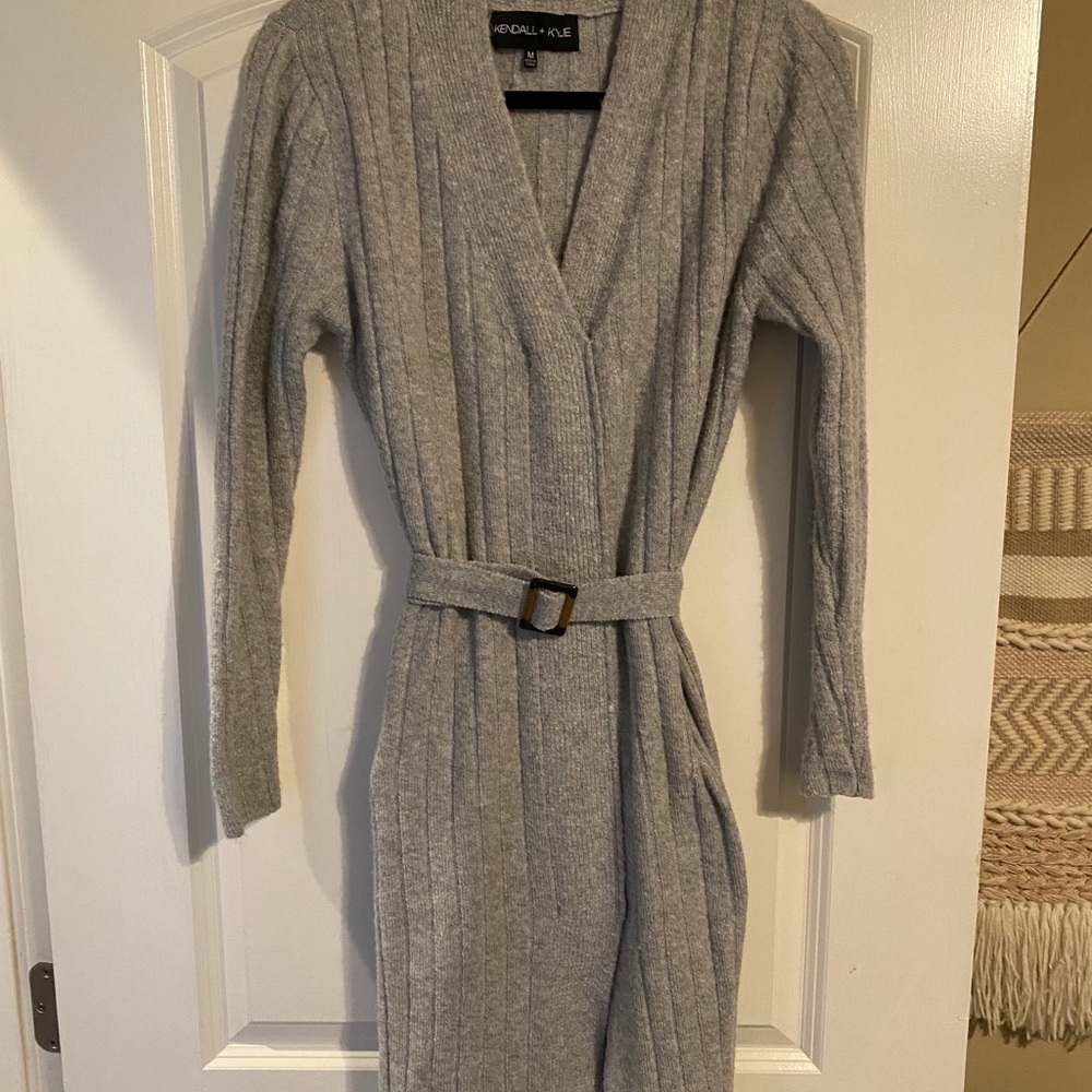 Kendall + Kylie grey midi dress with slit